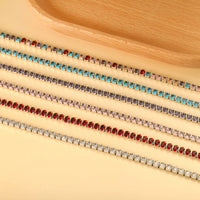 Stainless Steel Crystal Tennis Necklace - 6 Options