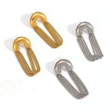 Stainless Steel Tassel Chain Drop Dangle Earrings - 5 Options