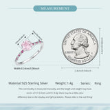 925 Sterling Silver Sakura Cut Pink Cubic Zirconia Ring