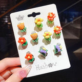 Fashion 10pcs/set Clip on Acrylic Earrings - 5 Options