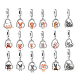 925 Silver Love You Forever Dog Hanging Charm - 33 Options