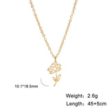 Stainless Steel Birth Flower Necklace - 2 Colours - 12 Options