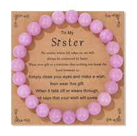Natural Stone Family Themed Bead Bracelet - 3 sizes - 33 Options