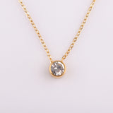 Stainless Steel Round Birthstone Pendant Necklace - 2 Colours - 12 Options