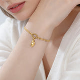 Stainless Steel Sea Themed Love Knot Snake Chain Bracelet - 2 Colours - 3 Options