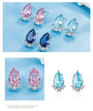 925 Sterling Silver Water Drop CZ Earrings - 3 Colours