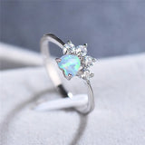 Fashion Created Opal/CZ Paw Ring - 3 Colours