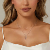 925 Sterling Silver Rope and Pink Heart Charm