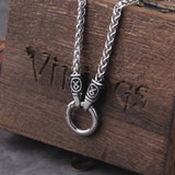 Fashion Stainless Steel/Leather Nordic Style Open Round Clasp Necklace - 3 Lengths