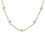 Stainless Steel 4 Leaf CZ Necklace - 2 Colours - 2 Designs