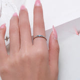 925 Sterling Silver Simple Dainty Stackable Blue CZ Ring