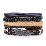 Multi Strand Leather Braided Bracelet - 23 Options