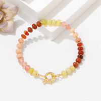 Natural Stone Rondelle Bead Bracelet - 5 Options
