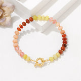 Natural Stone Rondelle Bead Bracelet - 5 Options