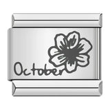 Stainless Steel Month Flower Italian Charm - 12 Options