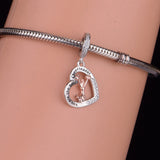 925 Silver Cheerleading Cheerleader Heart Charm - 2 Options