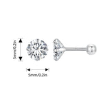 925 Sterling Silver Simple CZ Small Ball/Flat Back Studs - 12 Options