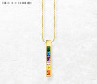 925 Sterling Silver Rainbow CZ Necklace - 2 Options