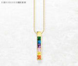 925 Sterling Silver Rainbow CZ Necklace - 2 Options