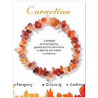 Irregular Chip Stone Bracelet With Card - 21 Options