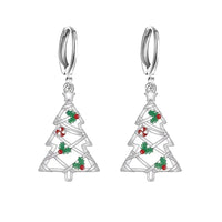 925 Sterling Silver Christmas Hoop Hanging Earrings - 14 Options
