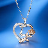 Fashion Rose Butterfly Heart Necklace