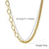 Stainless Steel Asymmetric Gold Colour Necklace - 9 Options
