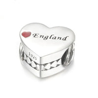 925 Sterling Silver Wales England Scotland Heart Charm