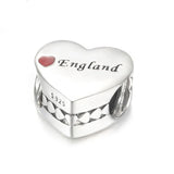 925 Sterling Silver Wales England Scotland Heart Charm