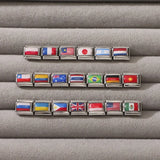 Stainless Steel World National Flag Italian Charm - 18 Options