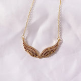 Stainless Steel Full Pave Angel Wing Necklace - 11 Options