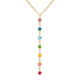 Stainless Steel 7 Colour CZ Necklace - 2 Colours - 2 Designs