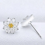 925 Sterling Silver Flower Stud Earrings - 2 Options