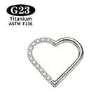 G23 Titanium Heart Nose/Ear Body Hoop - 2 Sizes - 13 Options