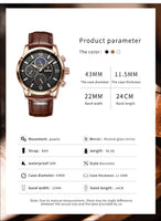 Leather Casual Quartz Watch - 5 Options