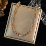 Stainless Steel Tri-colour Twisted Snake Chain Bracelet/Necklace/Set