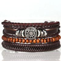 Multi Strand Leather Braided Bracelet - 23 Options