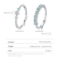 925 Sterling Silver Mint Green Stackable Eternity Ring - 2 Designs