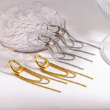 Stainless Steel Tassel Chain Drop Dangle Earrings - 5 Options