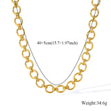 Stainless Steel Asymmetric Gold Colour Necklace - 9 Options