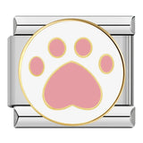 Stainless Steel Paw Print Italian Charm - 6 Options