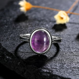 925 Sterling Silver Purple Stone Ring - 21 Designs