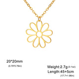 Stainless Steel Hollow Sunflower Necklace - 4 Options