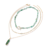 Fashion Multi-layer Natural Stone Bead Necklace - 5 Options