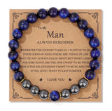 Natural Stone Family Themed Bead Bracelet - 3 sizes - 33 Options