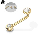 G23 Titanium CZ Curved Barbell Vertical Hood Lip Piercing - 2 Colours
