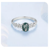 925 Sterling Silver Agate Ring