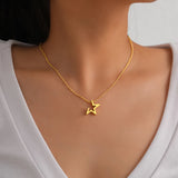 Stainless Steel Incomplete Star Necklace - 2 Colours