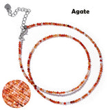 Fashion Faceted 2mm Natural Stone Bead Necklace - 31 Options