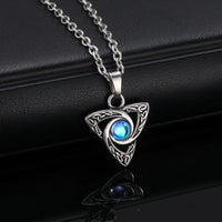 Stainless Steel Celtic Knot Pendant with Moonstone - Necklace/Earrings/Set
